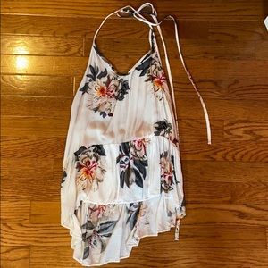 White flowery tank top